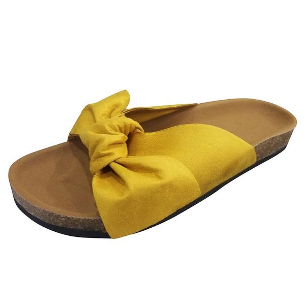 

women summer slippers fashion bow tie flat thick bottom heel sandals slipper rome beach sandals shoes size 35-43 #121, Black