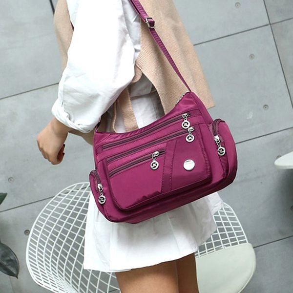 

multi-layer casual shoulder bag handbags ladies crossbody bag tote nylon messenger bags female purse