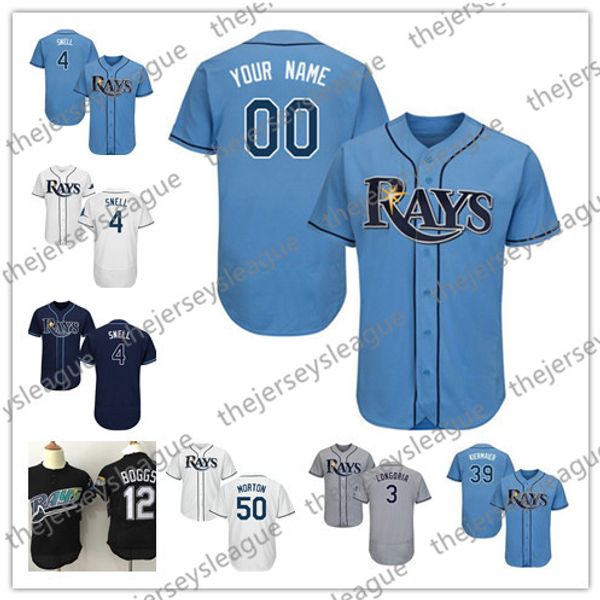 

custom rays any name number blue white jersey tampa bay #50 charlie morton 4 blake snell 5 matt duffy 39 kevin kiermaier longoria, Blue;black