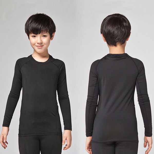 

quick dry running t-shirt kids tennis t shirt basketball gym fitness tshirt badminton soccer sport jogging tee clothes, Black;blue