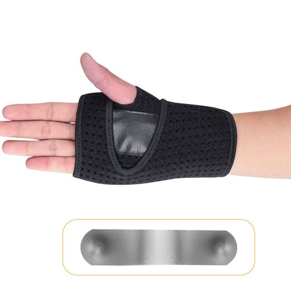

1 pcs useful splint sprains arthritis band belt carpal tunnel hand wrist support brace solid black, Black;red