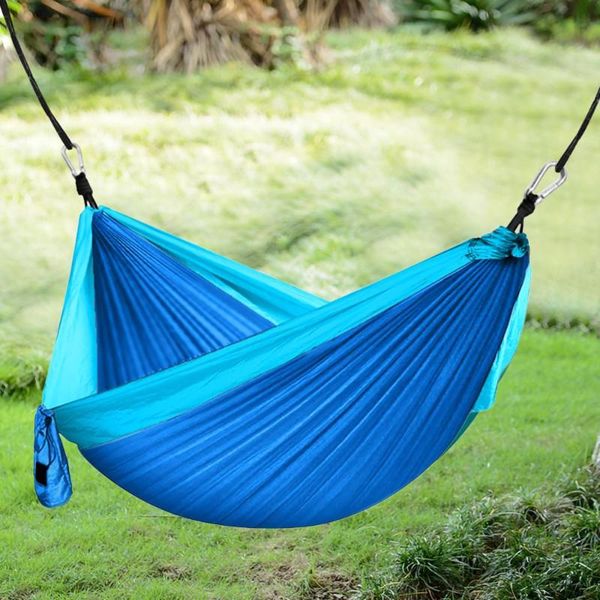 

single double nylon hammock outdoor backpacking travel survival hunting sleeping bed portable 260x140cm