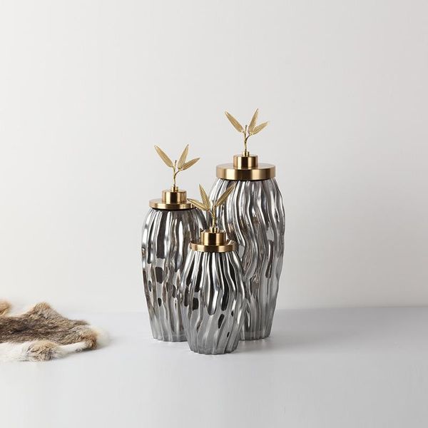 

классическая стеклянной меди хранение искусства бака вилла модель гостинает настольные украшения украшения дома