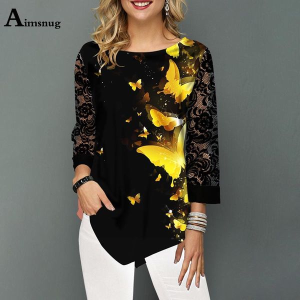 

plus size 5xl 2020 women spring print seven points sleeve elasticity splice irregular female t-shirt loose ladies tee shirt, White