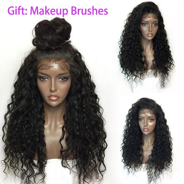 

long curly wigs natural black synthetic lace front wigs with baby hair natural hairline 65cm heat resistant