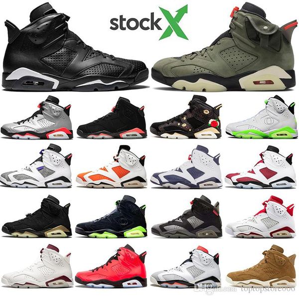 

with socks fashion air jordan retro bred 6 basketball shoes psg 6s white infrared blue red oreo black cat sport sneakers 40-47, White;red