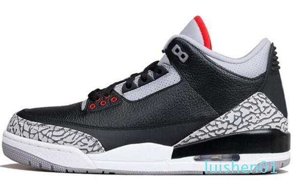 

3 red cement chicago unc men basketball shoes black white cement true sport blue fire infrared 3s chi sneakers with ment 01l