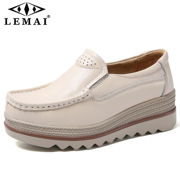 

lemai student sneakers women's shoes shake shoes leather platform casual, Black