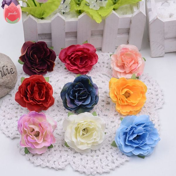 

10pcs/lot 4cm silk rose artificial flower for wedding home decoration mariage flores clothing shoe hats accessories rosa flowers
