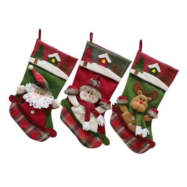 

christmas stockings socks santa claus candy bags snowman elk gift bag xmas tree hanging ornament christmas decoration w8197