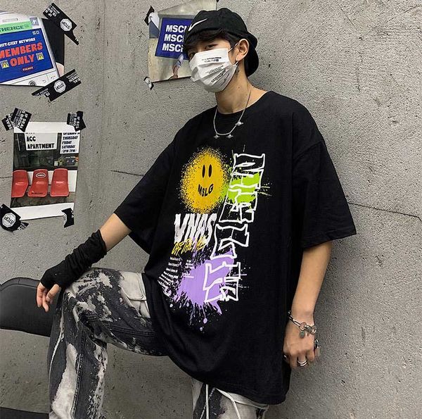 

designer t shirts for men fashion hip hop mens loose tees casual geometric print shirts mens crew neck t-shirt black white colors size m-3xl, White;black