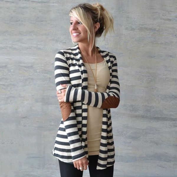 

designer womens sweaters 2019 new arrival cardigan casual striped women sweater jacket long sleeve clothing, White;black