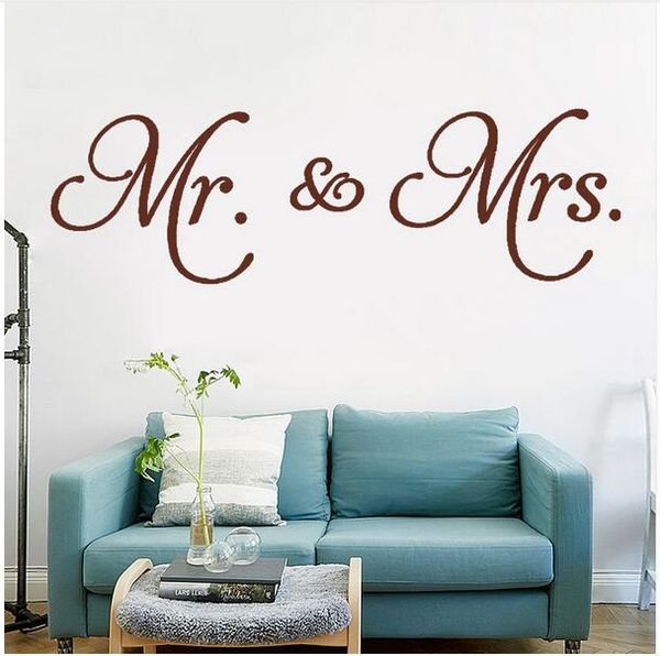 Mr Mrs Quotes Vinyl Wall Decal Living Room Decoration Removable Modern Minimalism Wall Sticker For Bedroom Home Decor Sticker Wall Art Sticker