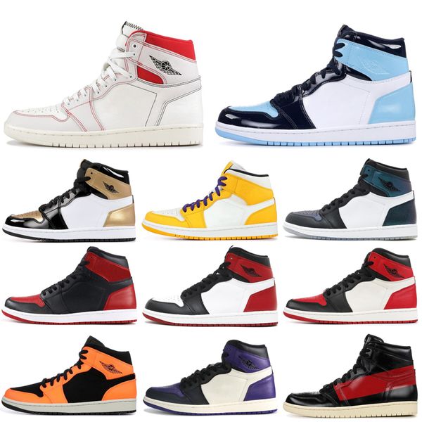 

2019 1 1s Basketball Athletic Men Shoes Ying Yang Pack Trainer Triple White UNC COUTURE Satin Shattered Backboard Bred Black Toe Banned 7-13