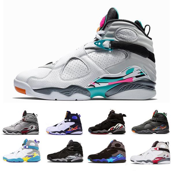 

2019 south beach white aqua raid red 8 vii 8s men basketball shoes valentine's day chrome countdown pack mens outdoor sports sneakers 8