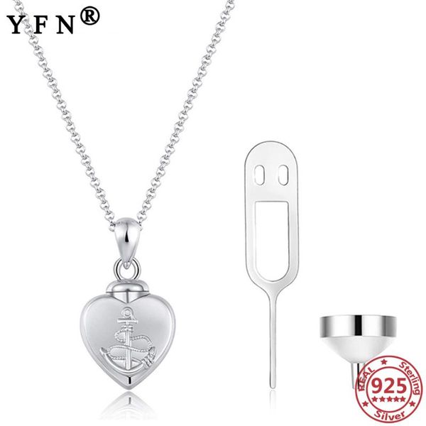 

yafeini 925 sterling silver anchor urn necklace for ashes memorial urn pendant necklace pet ash casket cremation pendant jewelry