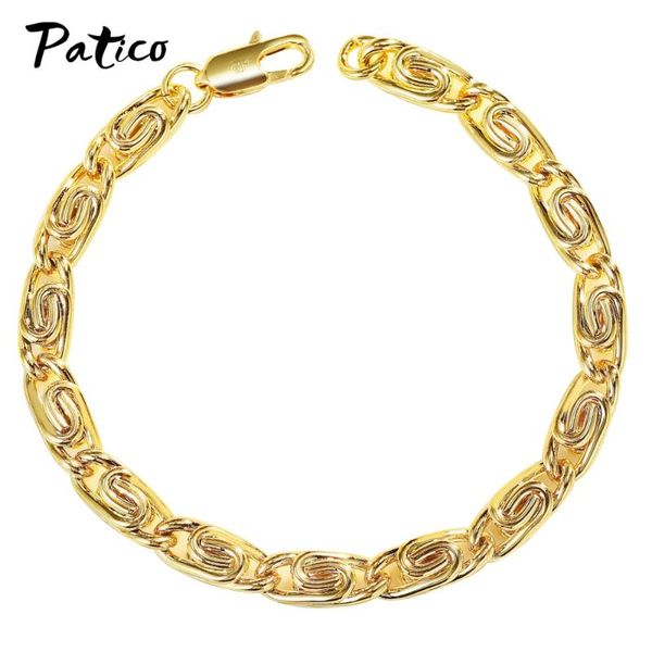 

other bracelets simple link chain for women men wrist jewelry gifts length 20cm lobster buckle accessory punk style bangle, Golden;silver