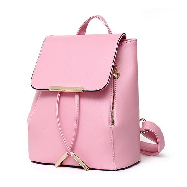 

women fashion pu leather backpacks tassel hasp preppy style school shoulder bags teenage girls sport candy solid co