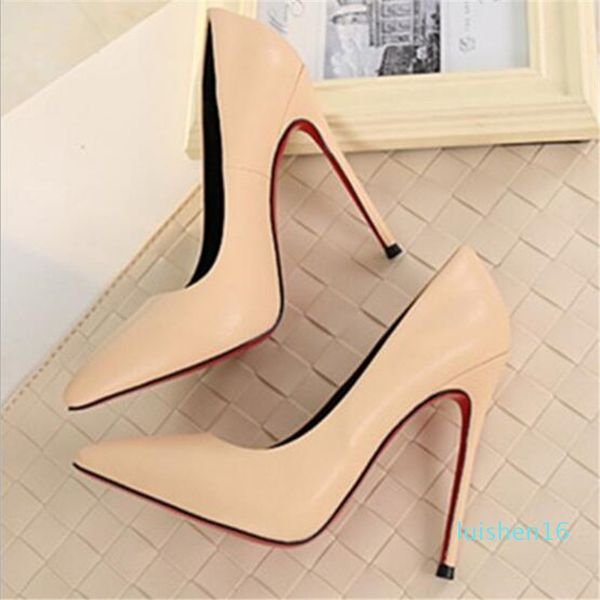 

drop ship woman high heels pumps 11cm tacones pointed toe stilettos talon femme ladies wedding shoes black heels l16