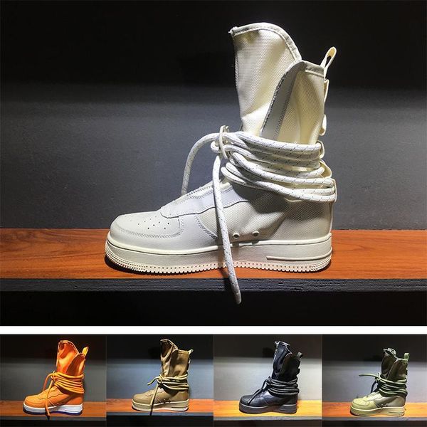 

with box ) new special field sf high running shoes men sport sneakers women genuine leather high-boots outdoor casual skateboard shoes