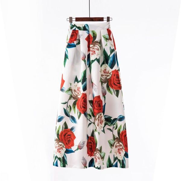 

folds skirts various options print ladies designer dresses female summer casual fashion clothing womens floral retro, Black