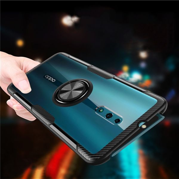 

shockproof bracket ring case for oppo r15 pro r17 f7 a3 reno 10x zoom magnetic ring bracket phone case transparent full cover
