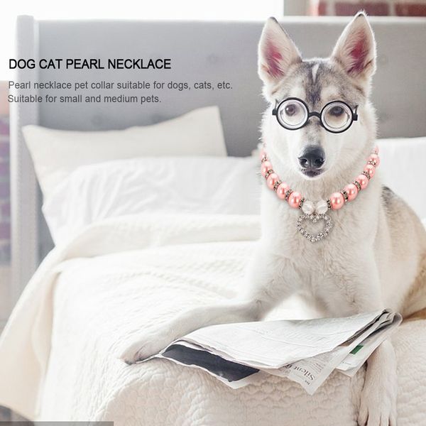 

цепная собака cat rhinestone аксессуары жемчужное ожерелье piggy подарков pet воротник подвески моды puppy ювелирных изделий регулируемая лю
