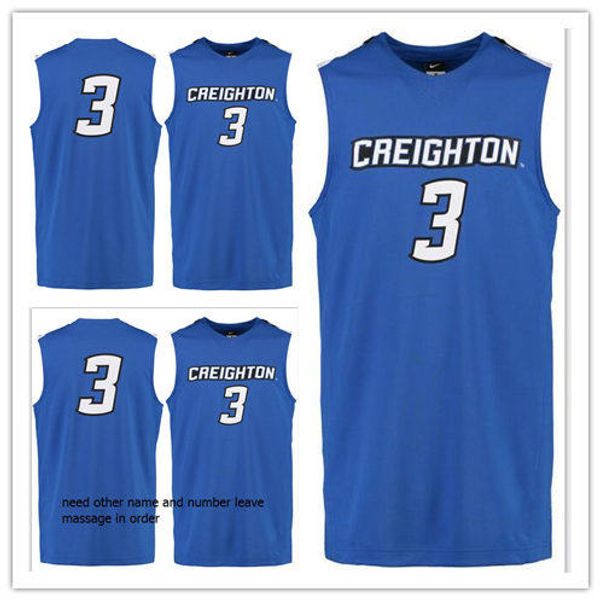 

custom made #3 creighton bluejays college man women youth basketball jerseys size s-5xl any name number, Black;red