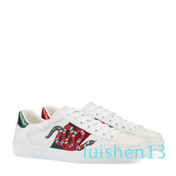 

2020 classic ace embroidered sneakers for mens womens ace low-silhouette gold embroidered bee kingsnake tiger applique casual shoes3 l13, Black