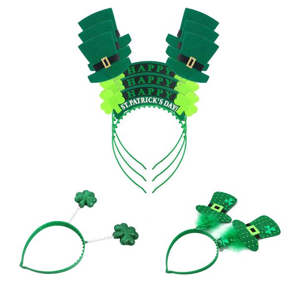 

6pc green st patricks day irish shamrock hat headband hoop christmas headband hair accessory gift pgraphy portrait hair hoop