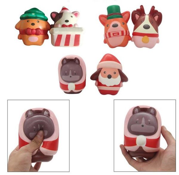 

christmas squishy toy set cute elk dog squeeze slow rising stress reliever party supply kids gift xmas decoration supplies