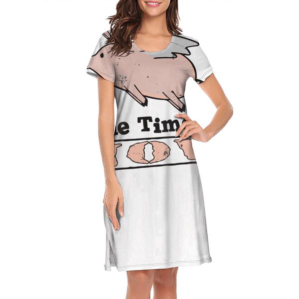 

ночные рубашки для женщин the time is now свинья смешной ленточная юмористические короткий рукав ночной рубашке животных свиньи kawaii детск, Black;red