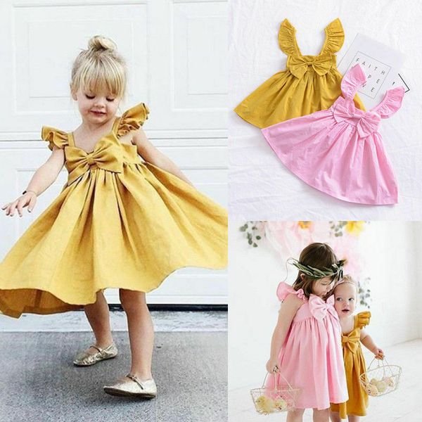 

новый brand new новорожденных малышей infant kid baby girl princess bowknot туту платье одежда outfit ruffled рукавов сарафаны 3м-3т, White