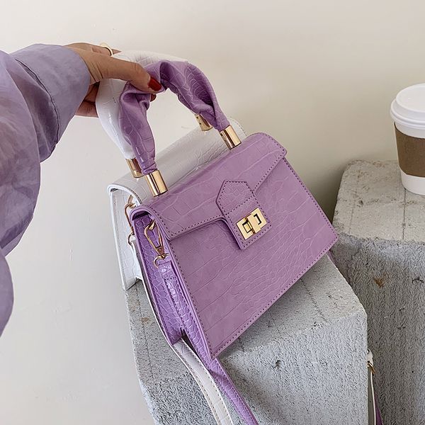 

vintage stone textured handbag 2020 summer new fashion messenger bag women elegant portable messenger bag