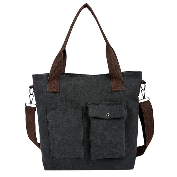 

canvas big tote bags large capacity crossbody bags for women 2ways folding handbag solid barnd messager shoulder bag coin purse