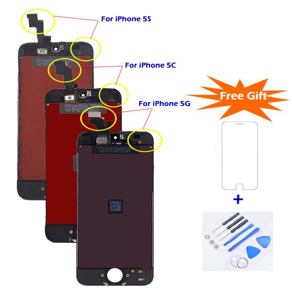 

Для iPhone 5S ЖК-Замена Лучшее Качество Сенсорный Экран Дисплея Экран Digitizer Ассамблеи
