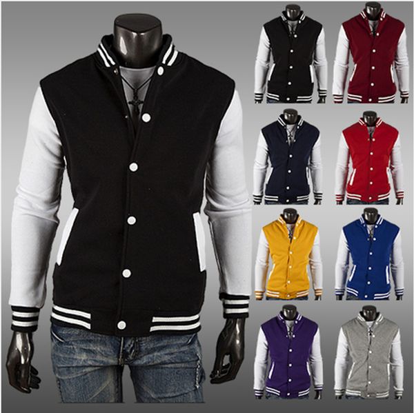 

2017 new nwt varsity letterman college baseball cotton jacket 8 color, Black