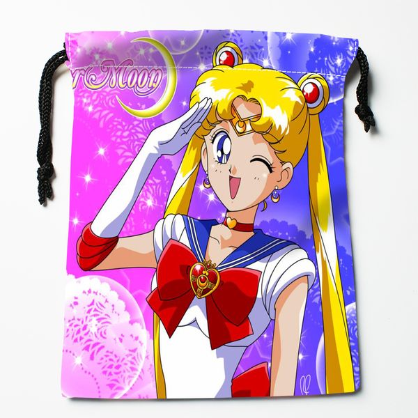 

custom sailor moon drawstring bags dust-proof fashion pattern print storage bags boys girls birthday gift bag size 18x22cm