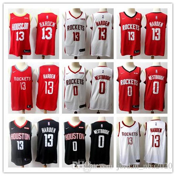 

vintage mens houston rockets basketball jersey 13 james harden 0 westbrook jerseys, Black;red