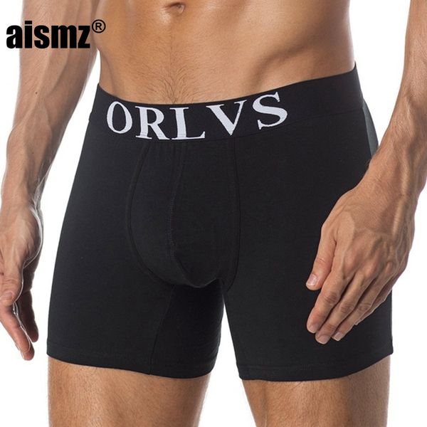 

aismz brand mens underwear boxers long men boxer homme slip panties calzoncillos men's underpants hombre boxershorts brand man, Black;white