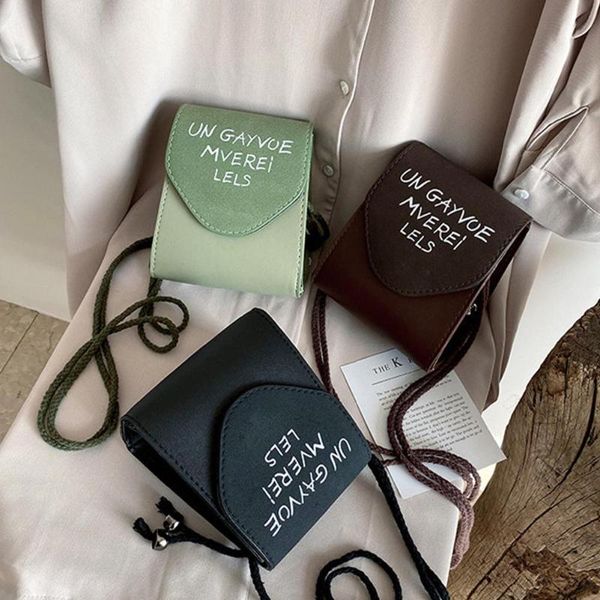 

pinshang lady pu leather small square bag retro matte letter envelope satchel single shoulder bag