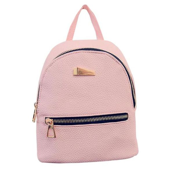 

2017 new women's backpacks brand design fashion black leather backpack travel for school bags teenage girl rucksack