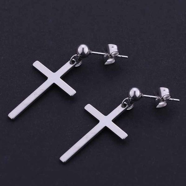

cross earrings earrings cross pendant man woman fashion ear jewelry cool earrings 1 pair, Silver