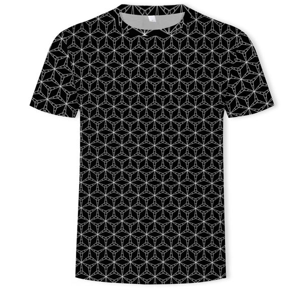

mens designer black pattern 3d short sleeve t-shirt, White;black