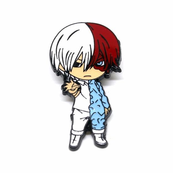 

anime my hero academia brooch todoroki s cute fun cartoon metal jewelry brooches fashion personalized accessories brosche, Gray