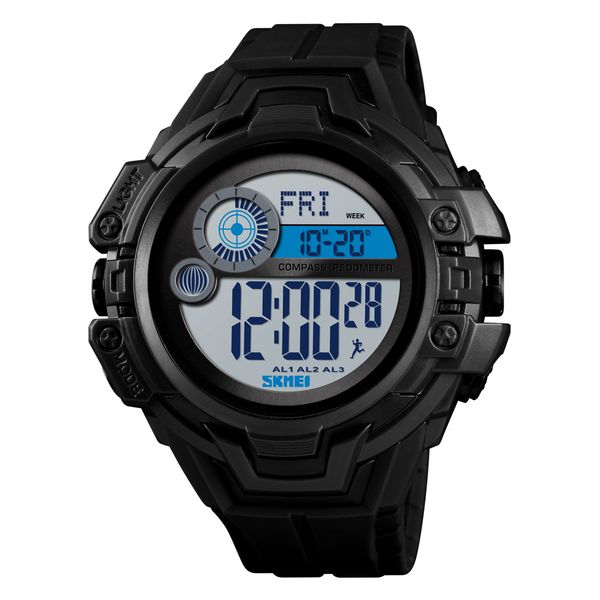 

skmei compass мужские часы цифровой спортивный хронограф секундомер калорий шагомер дата открытый военные водонепроницаемые часы для мужчин, Slivery;brown