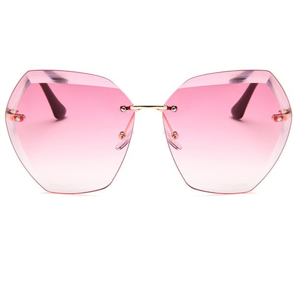 

luxury vintage rimless sunglasses women brand designer oversized sunglasses 2019 female sun glasses for lady mirror shades uv400, White;black
