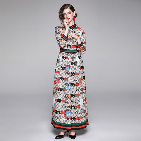 

2019 new autumn stylish stiletto sleek positioning print dress 13, Black;gray