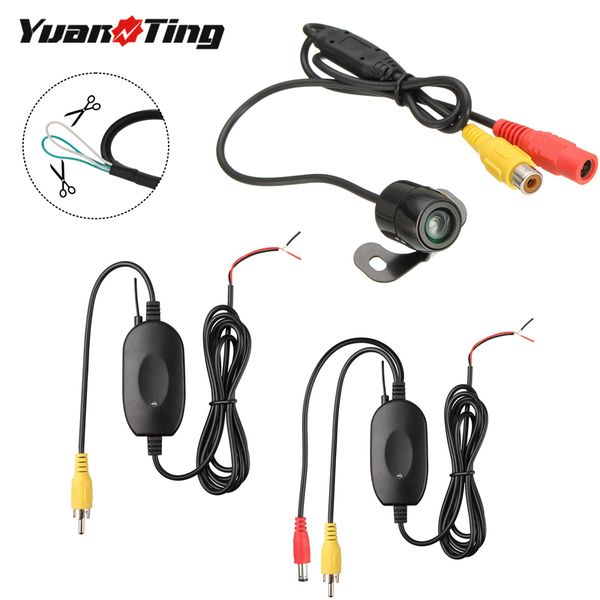 

yuanting 2.4ghz wireless waterproof hd vehicle night vision rear/front/side view ccd car backup parking camera for 12v universal