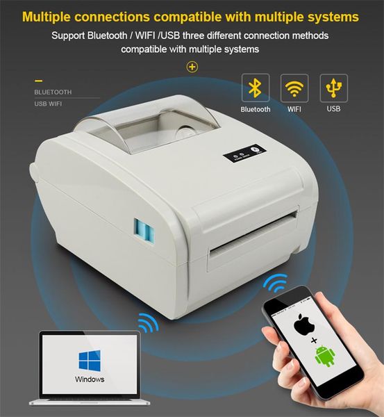 

1pcs 2020 hot 110mm 203dpi wireless bluetooth printer single sticker label printer el-9210 office factory production warehouse management